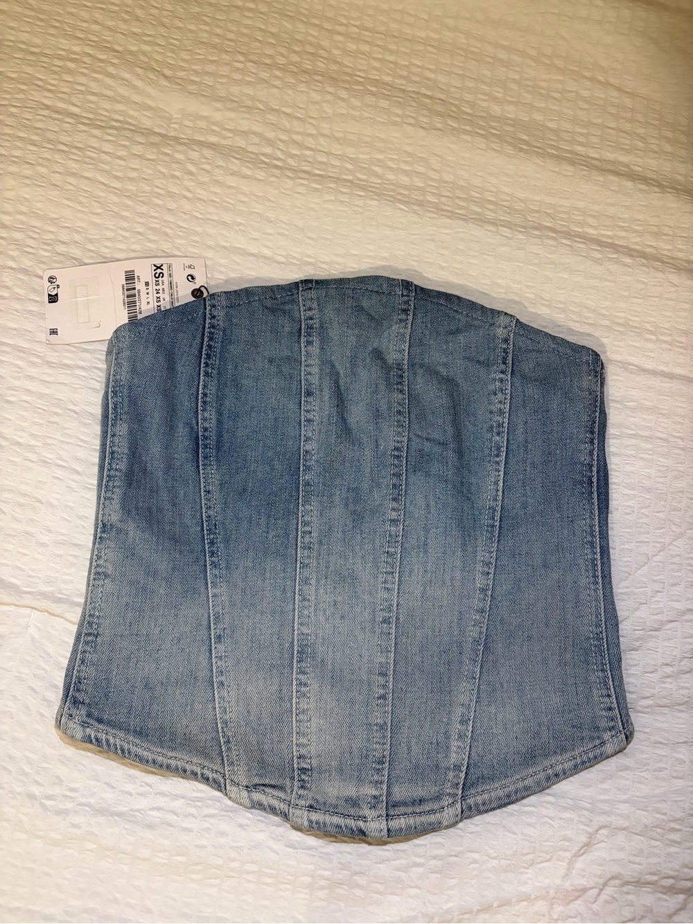 Zara Light Blue Denim Corset Top